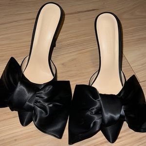 Black Bow Detail Mules